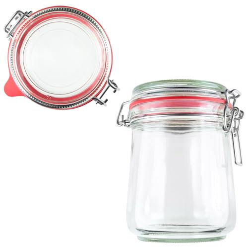 Einmachgläser mit Bügelverschluss 4 x 800ml | EDEL KRAUT - Premium Einweckgläser Bügelgläser Drahtbügelgläser Vorratsgläser - Gläser aus deutscher Glashütte - mason jar - Marmeladengläser