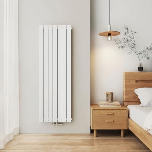 EMKE Heizkörper Vertikal 1600x540 mm, Flachheizkörper Mittelanschluss Design Heizkörper Flach Paneelheizkörper Doppellagig Wandheizkörper Weiß 1739 Watt