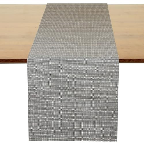 Myir JUN Tischläufer, Tischläufer Modern Tischläufer Abwaschbar Tischläufer Outdoor Wärmeisoliertes PVC für Häuser Restaurants Hotels 40 x 240 cm (Grau)