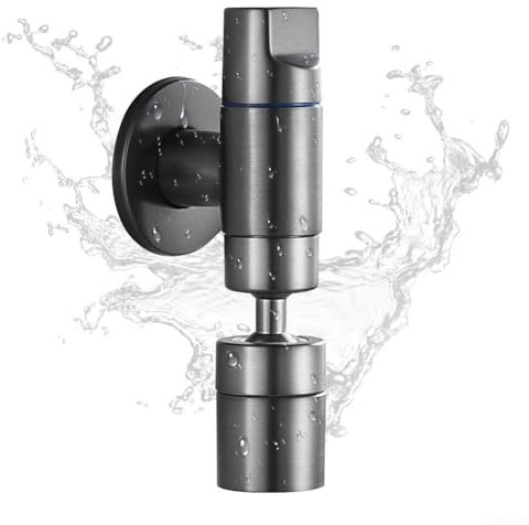 Feegow Basin Taps Mixer Waterfall Bathroom Sink Tap Mixers - Single Hole Brass Faucet Wall Mounted Water Tap, 360 Degree Rotable Bathroom Sink Faucet(Black)