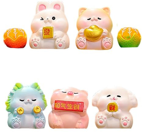 Bezaubernde Miniaturfiguren, farbenfrohe Desktop-Display-Figuren, Cartoon-Figuren-Sammlerstücke, einzigartige verspielte Schreibtisch-Ornamente 1,38 x 1,18 x 1,77 Zoll für Wohnzimmer, Schreibtisch, Ar