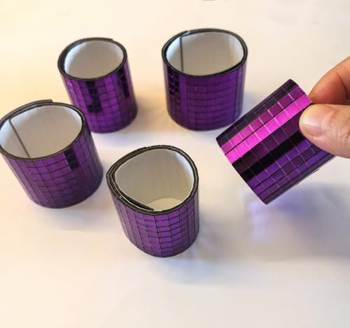 Lot de 2 400 carreaux de miroir autocollants colorés en verre pour boule disco, chapeau de cowboy, vase, bouteille, décoration intérieure (violet, 2400 pièces)