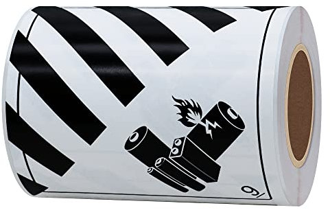 Hylabelest 4x4 Inch Lithium Ion Battery Stickers Transport Caution Warning Labels with Lithium Ion Battery Sign