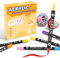 colpart Dual-Tip 72Color Set Acrylstifte für Steine wasserfest-Ostereier zum Bemalen Doppelendige Acrylic Paint Permanent Marker Stift Für Eier Färben Kunststoff Glas Holz Keramik Metall Leinwand
