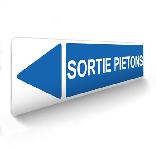 DECOHO - Panneau de signalisation pour parking · Sortie piétons gauche - 48 x 10 cm
