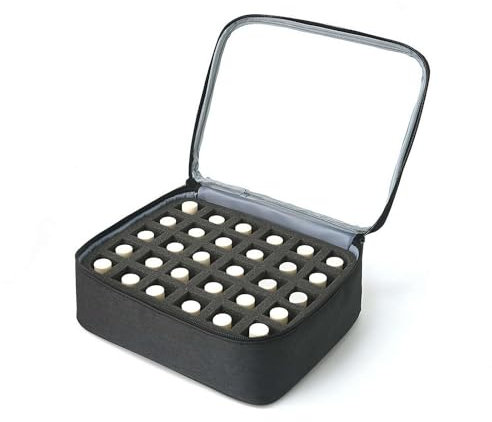 Nail Polish Storage Bag for 30 Bottles (15ml) Portable Nail Polish Storage Case Travel Manicure Kit, Black