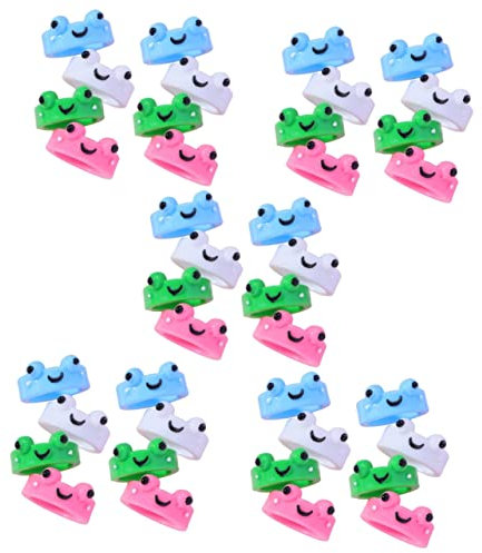 BESTYASH 40stücke Cartoon Frosch Ringe Bunte Dekorative Fingerringe Aus Hochwertigem Resin Für Partys Und Täglichen Gebrauch Farbe Zufällig