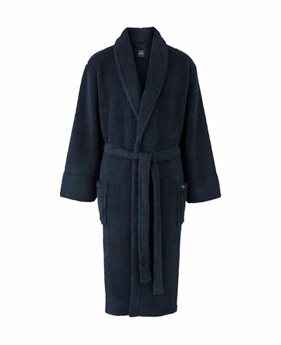 THE SAVILE ROW COMPANY LONDON Men's Lightweight Super Soft Warm Fleece Bath Robe Dressing Gown - Plain Navy - XX-Large