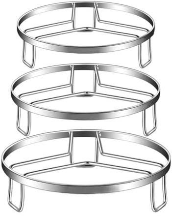 ZSUIQIN 3 Pcs Stainless Steel Roasting Rack, for the Kitchen and Baking | Resistant to Deformation, Tripod support, Easy to Clean, Can be Used as a Cooling Rack or Draining Rack (3 Sizes, Silver)