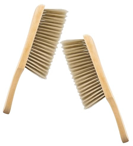 SAFIGLE 2pcs Soft Dusting Brush with Wood Handle, Small Handheld Dust Brush for Cleaning Furniture and Desktop, for Bedroom and House Plant Leaf Dusting