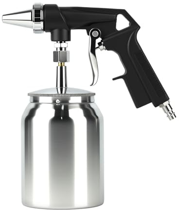 Sandblasting Gun, 6.2 Bar Compressed Air Working Pressure, 1000 ml Sandblasting Devices, Compressed Air, Sand Blasting Gun, Compressed Air Working Pressure for Polishing, Smoothing, Rust Removal