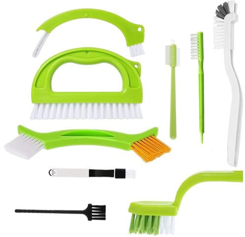 9 Stück Reinigungsbürsten-Set, Fugenbürste, Reinigungsbürste, Spaltbürste, Rillenbürste, Badezimmerbürste, Küchenbürste, Multifunktionale Bürsten für Haus, Toilette, Badezimmer, Küche
