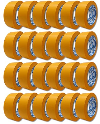 gws 24 Rollen (1VE) Goldband, Malerband zum Abkleben zum Streichen, Malen, Lackieren, Basteln und vielem mehr, Maler-Abdeckklebeband, Rückstandsfrei entfernbar, dünn & stabil 50m x 38mm