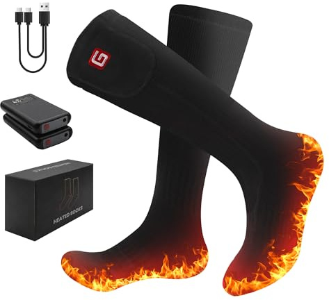 Beheizbare Socken, Wärmesocken für Damen Herren, 4000mAh Akku | Elektrisch Beheizte Socken, 3 Heizstufen Heizsocken für Outdoor-Aktivitäten, Skifahren, Camping und Wandern