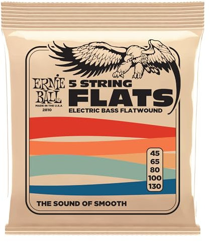 Ernie Ball, Flatwound 5-string, Corde per basso elettrico, diametro 45-130