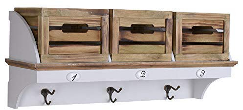Nostalgisches Wandregal Garderobe Shabby Chic Handtuchhalter 76 cm Wandschrank Landhausstil Küchenschrank Hakenleiste HMA17 Palazzo Exklusiv