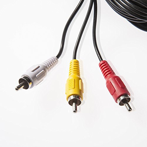 POPPSTAR Cable de audio y video 3.5 mm enchufe tipo jack a un Cinch AV/TV de 4 polos para Camcorder, cámara digital, reproductor VHS de 1,5m negro