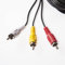 POPPSTAR Cable de audio y video 3.5 mm enchufe tipo jack a un Cinch AV/TV de 4 polos para Camcorder, cámara digital, reproductor VHS de 1,5m negro