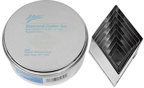 Ateco 8 Piece Stainless Steel Diamond Shaped Cutter Set