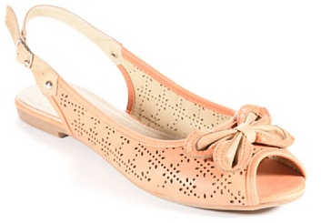 Enza Nucci Stumpfe Ballerinas, Orange Beige, 38 EU