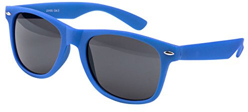 Ciffre Sonnenbrille Nerdbrille Nerd Retro Look Brille Pilotenbrille Vintage Look - ca. 80 verschiedene Modelle Blau Gummiert