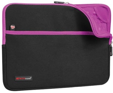 TECHGEAR Neoprene Zipped Sleeve Case Cover 11-13, Anti-Shock Lining fits iPad Pro 13 / Pro 12.9, Samsung Tab S10/S9/S8 Plus S9 FE+ 12.4, Book 12, Surface Pro 11/10/9/8/7, MacBook 13, 11 Laptops