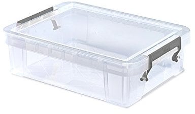 Whitefurze Allstore Container with Silver Clamp, Plastic, Natural, 2.3 Litre