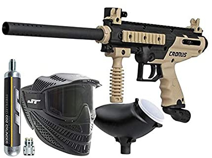 Tippmann Cronus Paintball Marker Powerpack Basic Tan Powerpack Includes, Goggle, 200rd Loader, JT 90g CO2 Cartridge and Adapter