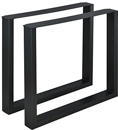 [en.casa] 2x Patas de Mesa para Mesa de Comedor y Escritorio, Acero Negro, 80 x 72 cm
