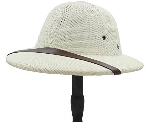 Novedad Toquilla Straw Helmet Pith Sun Sombreros para Hombres Vietnam War Army Hat Pap Bander Bucket (Color : 1, Size : 56-59CM)