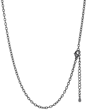 FaithHeart Damen Kette Edelstahl Rolokette Wasserfest 1/1,4/2/2,5mm breit Halskette in Silber/Gold/Rosegold/Schwarz Schmuck für Geburtstag, Länge 35cm bis 75cm auswählbar
