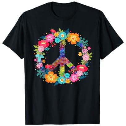 Peace Love Hippie Design - 60er 70er T-Shirt