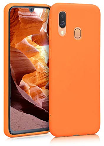 kwmobile Hülle kompatibel mit Samsung Galaxy A40 Hülle - weiches TPU Silikon Case - Cover geeignet für kabelloses Laden - Fruity Orange