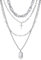 HICARER Collana con Lucchetto per Donna Collana Catena Girocollo Grosso Multistrato a Catena Lunga (Argento)