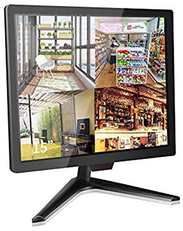 Cocar CCTV Monitor, 15 Pollici BNC Monitor, LCD Display per Home Security Telecamera Sorveglianza PC STB, 1024x768 Schermo con Altoparlante Incorporato, BNC/VGA/HDMI/Audio/Vesa Parete Montaggio