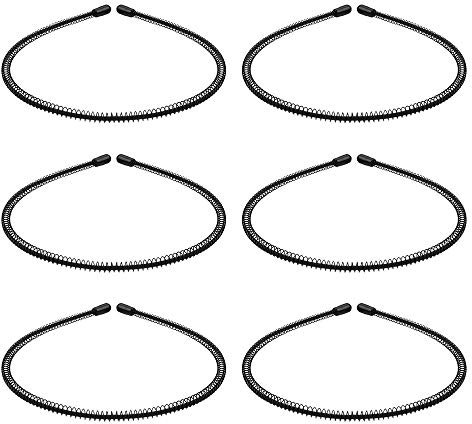 Serre-Tête Homme Élastique 6 Pcs Serre-Tête en Métal Unisexe Bandeaux Cheveux Ondulés pour Homme Sport Extérieur Yoga