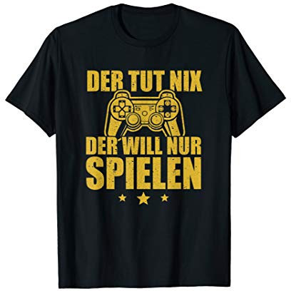 Der tut nix der will nur spielen Vater Sohn Game Controller T-Shirt