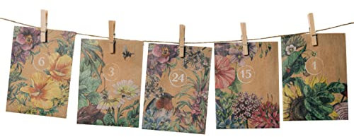Adventskalender zum Befüllen 'Do-it-yourself' - 24 Tütchen aus Papier mit Schnur, Klammern und Nägel zum Aufhängen und Selbstbefüllen