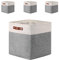 Mangata 25|28|30|33cm Fabric Storage Boxes, Set of 4 Storage Cubes(30x30x30cm, Grey White)