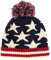 SHIPITNOW Amerikanische Flagge Herren oder Damen Beanie - Marinelblaue, Rote und Weiße Warme und Dicke Wintermütze mit Bommel - 100% Acryl - Original USA Modell - Einheitsgröße