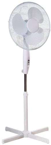 Aspect 16 Inch Pedestal Fan 3 Speed Settings Quiet Operation Oscillating Adjustable Height Cooling Fan Ideal for Home and Office (40 Watts - White)