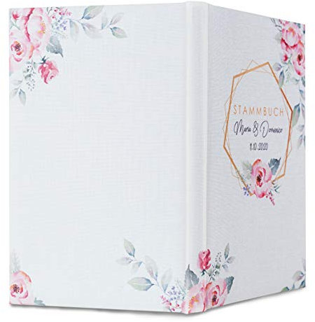 Hochzeitideal – Personalisiertes Stammbuch der Familie Alea Nr. 707 Größe: 21,0 cm x 15,0 cm - Buchbinderleinen Stammbuch Hochzeit - Familienbuch Standesamt mit 6-Fach Ringmechanik
