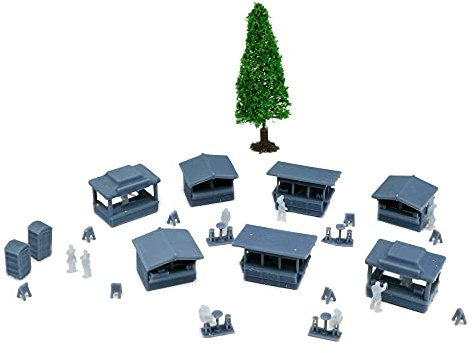 Outland Models Eisenbahn-Layout Weihnachtsmarkt und Figuren-Set 1:220 Z Maßstab