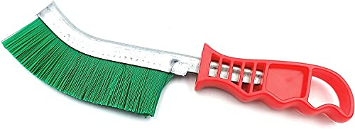 Kombi Borsta Nylon Pvc Styv Böjd Trådar Korrugerad Ryggrad Metall Handtag Plast Ergonomisk, Handborste Pvc Nylon Hård Ideal Rengöring Delikat Material Svetsning Rost