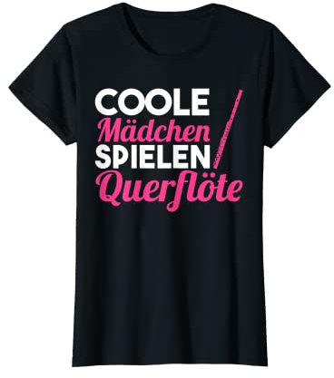 Coole Mädchen spielen Querflöte Mädchen T-Shirt