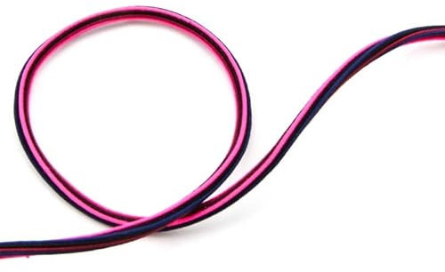 NTS-Nähtechnik 5mm | 3m Deko Gummiband | Bunte Gummilitze Streifen | rosa/Granat/schwarz