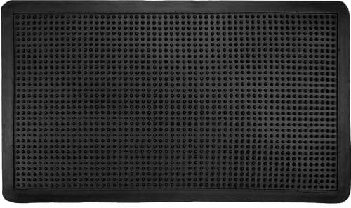 TIENDA EURASIA - Felpudo Entrada Casa, Felpudo Goma de Picos, Base Resistente y Antideslizante, Color Negro, Ideal para Interior y Exterior, Medida (30 x 55 cm)