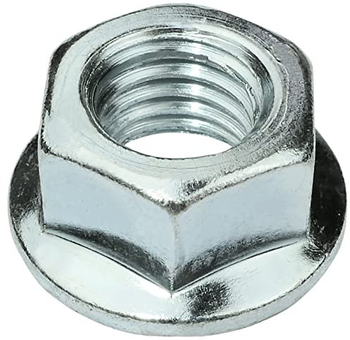 AERZETIX - C58282 - Set di 10 dadi esagonali con flangia/base dentata M12 - Ø esterno della flangia 24mm - in acciaio