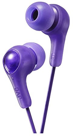 JVC Gumy in Ear Earbud Headphones with Paper Package, Powerful Sound, Comfortable and Secure Fit, Silicone Ear Pieces S/M/L - HAFX7VN (Violet)