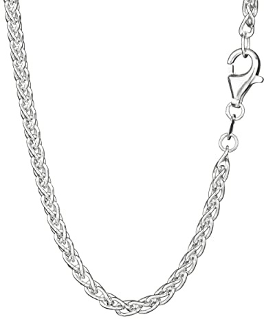 NKlaus Zopfkette 925 Silber, 2,4mm breit, 50cm lang, Gewicht 8,96g, 1 Stück